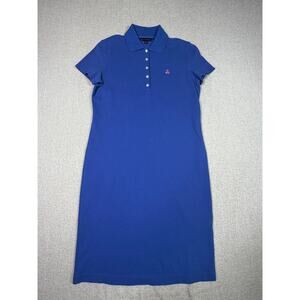 Brooks Brothers Women Blue Polo Dress Short Sleeve Casual 80s Coastal Classic